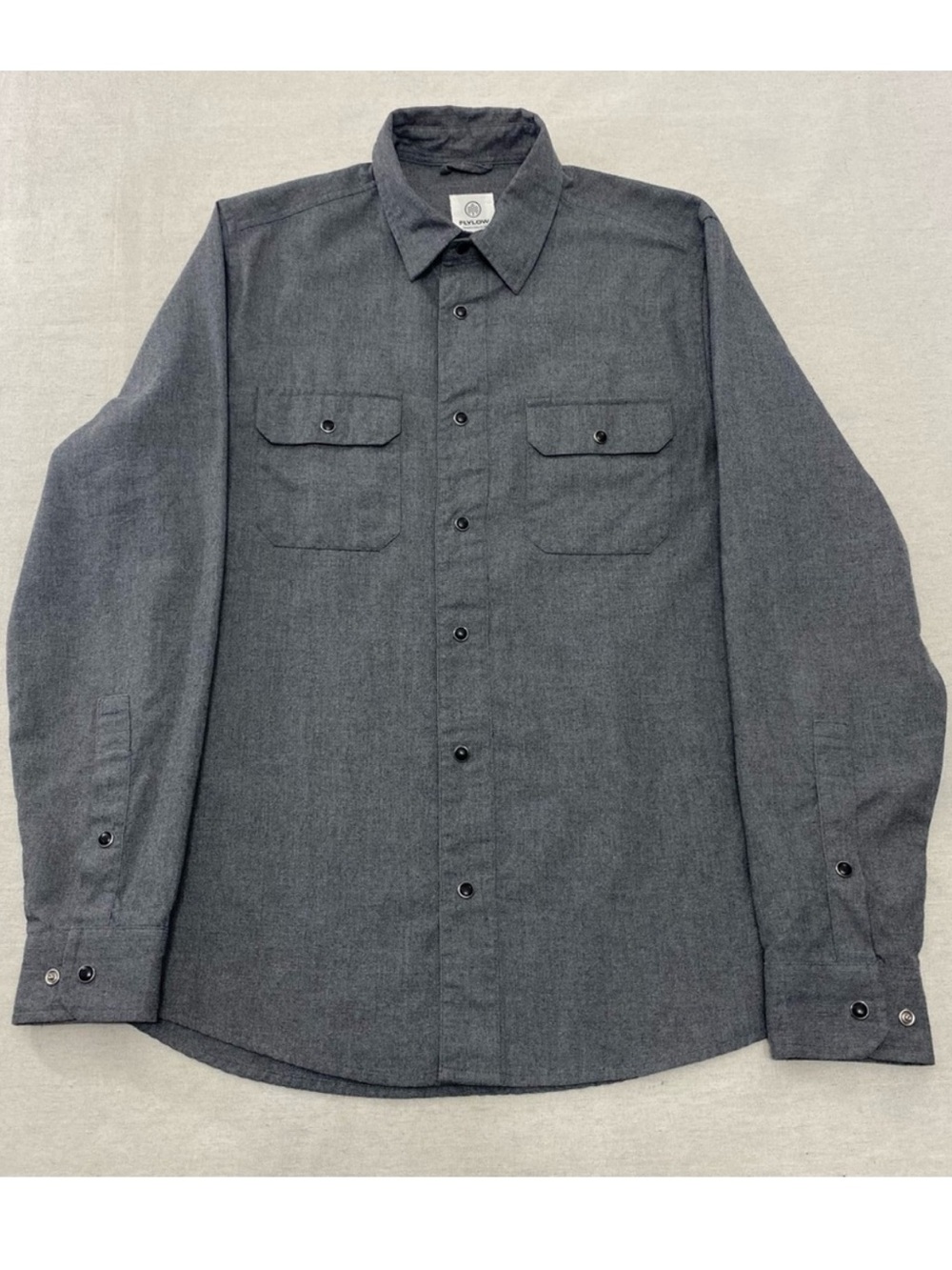 Men’s Flylow Gray Button Up Shirt Size Medium